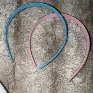 Set of Pink and Light Blue Fabric Headbands